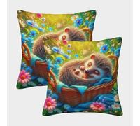 JOFHYYSIE erizoImpresión 3Dfundas De Almohada Decoración40x40cmJuego De 2 Cuadrados Resistentes Para Balcón, CASA