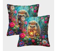 JOFHYYSIE erizoImpresión 3DFundas Para Almohada Decoración50x50cmJuego De 2 Cuadrados Resistentes Para Silla