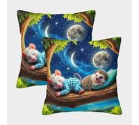 JOFHYYSIE erizoImpresión 3DFundas Para Cojines Decoración50x50cmJuego De 2 Cuadrados Resistentes Para CASA, Dormitorio