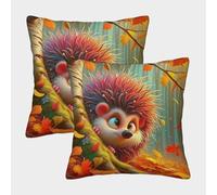 JOFHYYSIE erizoImpresión 3DFundas Para Cojines Decoración50x50cmJuego De 2 Cuadrados Resistentes Para Sala, Terraza