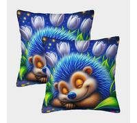 JOFHYYSIE erizoImpresión 3DFundas Para Cojines Elegante45x45cmJuego De 2 Cuadrados Resistentes Para Sala, Terraza
