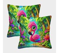 JOFHYYSIE FlamencoImpresión 3Dfundas De Almohada Diseño50x50cmJuego De 2 Cuadrados Resistentes Para Silla, Cama