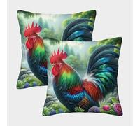 JOFHYYSIE GalloImpresión 3Dfundas De Almohada Decoración40x40cmJuego De 2 Cuadrados Resistentes Para Jardín, Sala