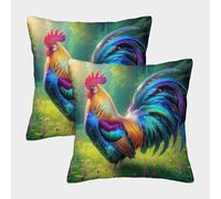 JOFHYYSIE GalloImpresión 3Dfundas De Almohada Decoración40x40cmJuego De 2 Cuadrados Resistentes Para Balcón, CASA