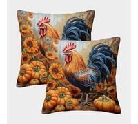 JOFHYYSIE GalloImpresión 3DFundas Para Almohada Decoración45x45cmJuego De 2 Cuadrados Resistentes Para Sala, Jardín