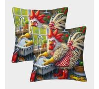 JOFHYYSIE GalloImpresión 3DFundas Para Almohada Diseño40x40cmJuego De 2 Cuadrados Resistentes Para Silla, Cama