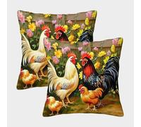 JOFHYYSIE GalloImpresión 3DFundas Para Cojines Poliéster50x50cmJuego De 2 Cuadrados Resistentes Para Silla, Terraza