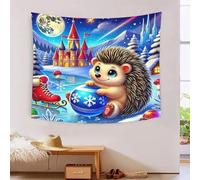 JOFHYYSIE hérissonImpression 3D Tapisserie Couleurs Vives Décoration Murales Pour Maison Salon Chambre Dortoir Fête Art Mural Cinq Tailles 100cmx150cm