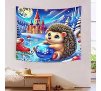 JOFHYYSIE hérissonImpression 3D Tapisserie Décoration Intérieure Art Mural Cinq Tailles Couleurs Vives 70cmx100cm