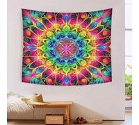 JOFHYYSIE Mandala FleurImpression 3D Tapisseries Couleurs Vives Décoration Murales Pour Maison Salon Chambre Dortoir Fête Murale Avec Art La Décorations Pour La Maison 70cmx100cm