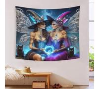 JOFHYYSIE Paire de sorcières féesImpression 3D Tapisserie Décoration Intérieure Art Mural Cinq Tailles Couleurs Vives 180cmx230cm