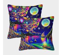 JOFHYYSIE Paisaje costeroImpresión 3DFundas Para Cojines Resistentes50x50cmJuego De 2 Cuadrados Decoración Para Cama