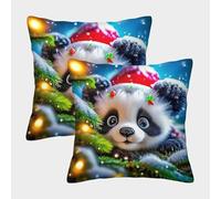 JOFHYYSIE Panda giganteImpresión 3DFundas Para Cojines Poliéster50x50cmJuego De 2 Cuadrados Resistentes Para Silla, Balcón