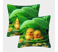 JOFHYYSIE Pato AmarilloImpresión 3DFundas Para Almohada Poliéster50x50cmJuego De 2 Cuadrados Resistentes Para CASA, Silla