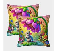 JOFHYYSIE RatónImpresión 3DFundas Para Almohada Poliéster40x40cmJuego De 2 Cuadrados Resistentes Para CASA, Silla
