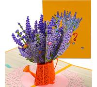 JOFONY Carte pop-up 3D avec enveloppe, carte d'anniversaire de lavande pour fête d'anniversaire, Saint Valentin, fête des mères, fête des enseignants