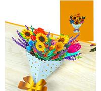 JOFONY Carte pop-up 3D avec enveloppe, carte d'anniversaire de tournesol, carte de vœux pour fête d'anniversaire, Saint Valentin, fête des mères, fête des enseignants