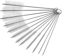 JOFONY Lot de 12 brosses de nettoyage, brosse à paille en nylon, petite brosse à tuyau de lait, brosse de drainage pour petits espaces intermédiaires