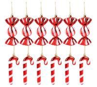 JOFONY Lot de 12 décorations de sapin de Noël rouges et blanches à paillettes pour décoration de Noël