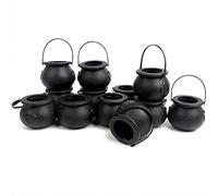 JOFONY Lot de 12 pots de sorcière avec poignée, mini porte-bonbons noir, boîtes à bonbons pour St .Patrick's Day Halloween Party