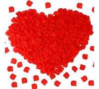 JOFONY Lot de 1500 pétales de rose artificiels, faux pétales de rose, décoration pour mariage, Saint-Valentin, anniversaire, atmosphère romantique (rouge)