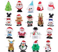 JOFONY Lot de 18 jouets à remonter - Jouet à mouvement sautant et marche - Pour Noël, fête, friandises, sac de friandises, cadeaux de Noël