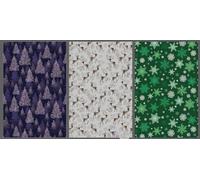JOFONY Lot de 3 rouleaux de papier cadeau de Noël, 43 cm x 3 m, pour Noël, anniversaire, mariage, fête, emballage cadeau