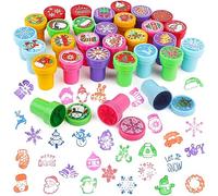JOFONY Lot de 30 tampons de Noël pour enfants, tampons auto-encreurs pour enfants, pour sacs de fête de Noël, cadeaux de fête, jouets de Noël