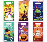 JOFONY Lot de 48 sacs à bonbons d'Halloween en polyéthylène pour bonbons ou acides, fête d'Halloween
