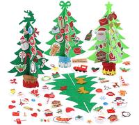 JOFONY Lot de 6 kits de bricolage pour sapin de Noël en feutre - Décoration de Noël pour enfants - Pour Noël et l'hiver