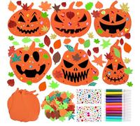 JOFONY Lot de 76 citrouilles d'Halloween, kit de bricolage pour enfants, bricolage, citrouilles à peindre, décoration d'automne et d'Halloween