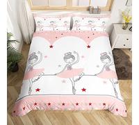 JOGAMA Housse de Couette 220x240 Danseuse de Ballet, Dancing Girl Parure de Lit 2 Personnes Imprimée 3D Microfibre Housse Couette, 2 Taies d'oreiller 65x65 cm