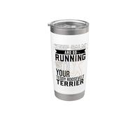 Jogger avec Teddy Roosevelt Terrier Gobelet isotherme en acier inoxydable double paroi