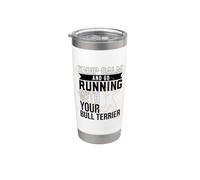 Jogger avec un bull-terrier Gobelet isotherme en acier inoxydable double paroi
