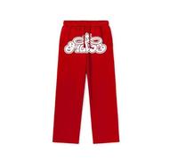 Jogger Hommes Européenne et Street Mode Sportswear Hip Hop Imprimé Ensemble High Street Lose Casual Pantalon de Jogging, rouge, 3XL