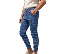 Jogger Jeans Homme Lin Grande Camouflage Molleton Fit Extensible Personne Musculation avec Élastiquée Viscose Italienne Beau Sauté Tissé Boutons Arrière Les Froid