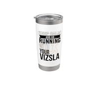 Joggeur avec Magyar Vizsla Gobelet isotherme en acier inoxydable double paroi