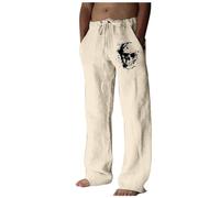 Jogging Baggy Homme Pantalon d'affaires Quatre Saisons pour Hommes,Mode décontractée numérique 3D,Jambe Droite,Style Cinq(Khaki,S)