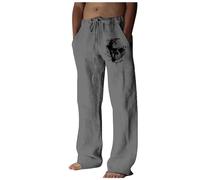 Jogging Baggy Homme Pantalon d'affaires Quatre Saisons pour Hommes,Mode décontractée numérique 3D,Jambe Droite,Style Cinq(Grey,XXL)