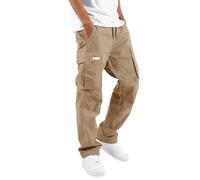 Jogging Cargo Homme Pantalon Large Polyvalent Confortable pour Travail Et Sport Style Classique Tendance Moderne Élégant Facile A Adapté Aux Activités Quotidiennes (Khaki, XXL)
