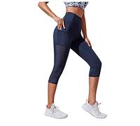 Jogging Court Femme Pantalon Yoga Élastique Sport Taille Haute Legging Femme Taille Haute Pantalon Magique Pantacourt Été Femme Collant Legging Femme Court Chic Leggings Corsaire Sport Femme