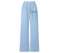 Jogging De Sport Fille Pantalon décontracté et léger à Cordon de Serrage pour Fille,Coupe Ample,Coupe Droite et Sportive,pour Un Confort ludique Un Usage Quotidien(Blue,150)