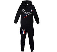 Jogging Enfant De Football France 2 étoiles Sweats à Capuche Survêtements garçon Screenprint Hoodie - Pulls Garçon 4 6 8 10 12 14 16ans (BL,7-8ans)