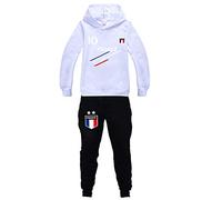 Jogging Enfant De Football France 2 étoiles Sweats à Capuche Survêtements garçon Screenprint Hoodie - Pulls Garçon 4 6 8 10 12 14 16ans (Write,7-8ans)