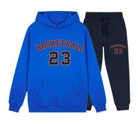 Jogging Enfant Inspiré Du Basketball Bleu Royal - Tenue Sport (Taille 7-8 Ans,Couleur Bleu Royal)