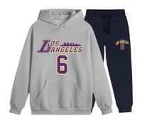 Jogging Enfant Los Angeles 6 Style Basketball Gris Chiné - Taille 3-14 Ans (Taille 5-6 Ans,Couleur Gris)