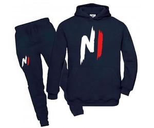 Jogging enfant - Nihno - Bleu marine - Sweat à capuche - Poches kangourous - Taille élastiquée 12-14 ans