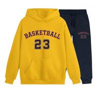 Jogging Enfant - NPZ - Ensemble Sport 3-14 Ans - Jaune - Basketball - Sweat à Capuche 5-6 ans