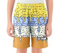 Jogging Enfant Pantalons pour filles pour enfants,shorts de glace confortables,shorts de baseball décontractés avec ceinture élastique et poches,parfaits un usage quotidien(Yellow,13-14 ans)