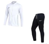 Jogging ensemble survêtement - NIKE - Dri-FIT Swoosh - Blanc/Noir - Veste zippée col montant - 100% polyester respirant M